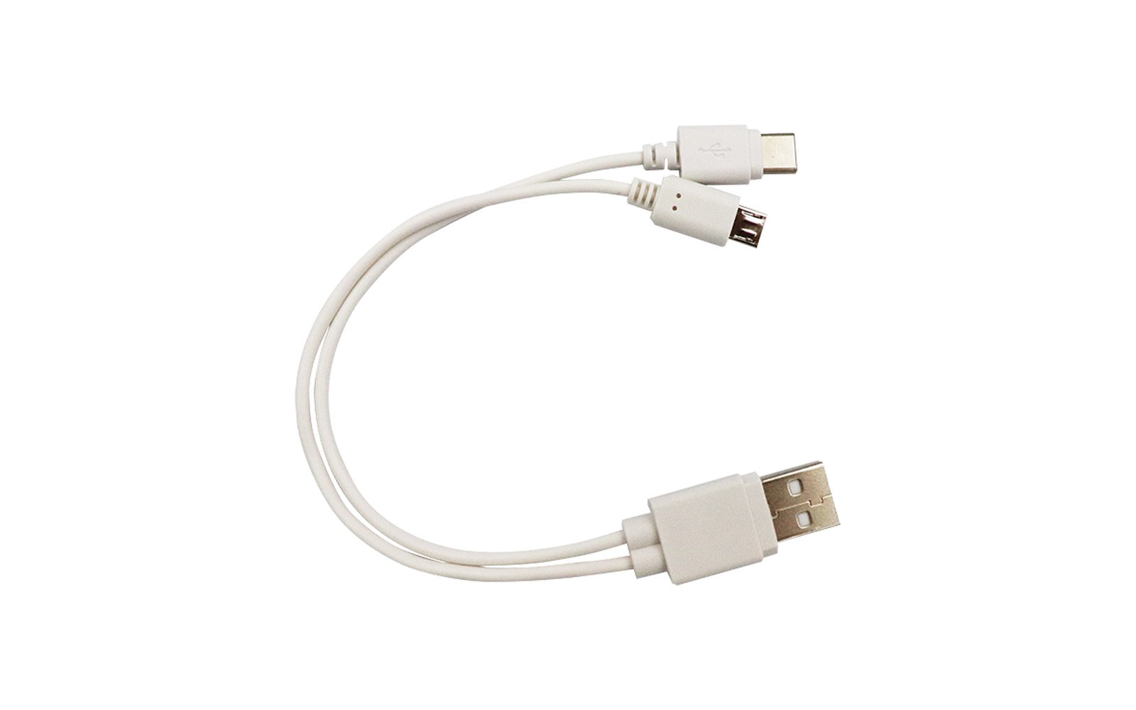 2.4A Type-C+microB充電専用ダブルケーブル 白